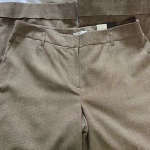 LOFT Pants - Loft Julie flare brown houndstooth cuffed trouser LOFT Pants - Loft Julie flare brown houndstooth cuffed trouser
